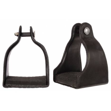 Royal King 1" Leather Covered Padded Endurance Stirrups