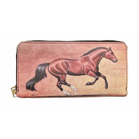 AWST Int'l "Lila" Bay Horse Clutch Wallet