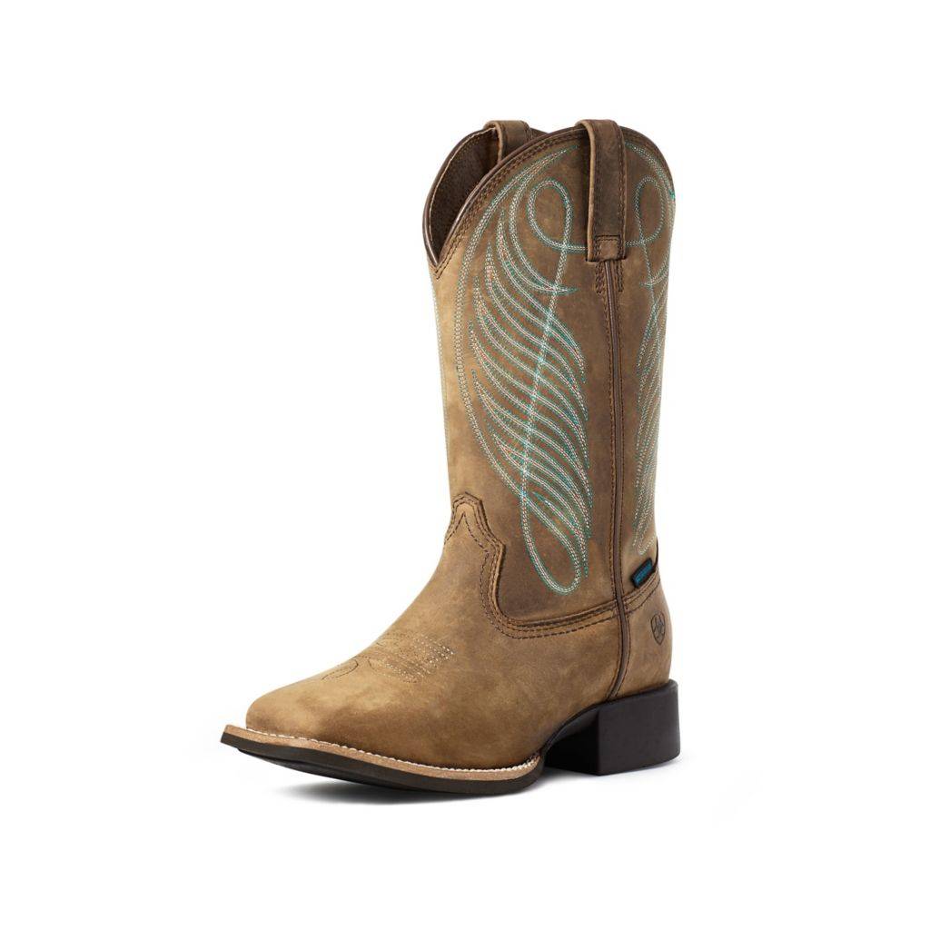 Ariat Ladies Round Up Sq Toe H2O Boots 8.5 B Brown