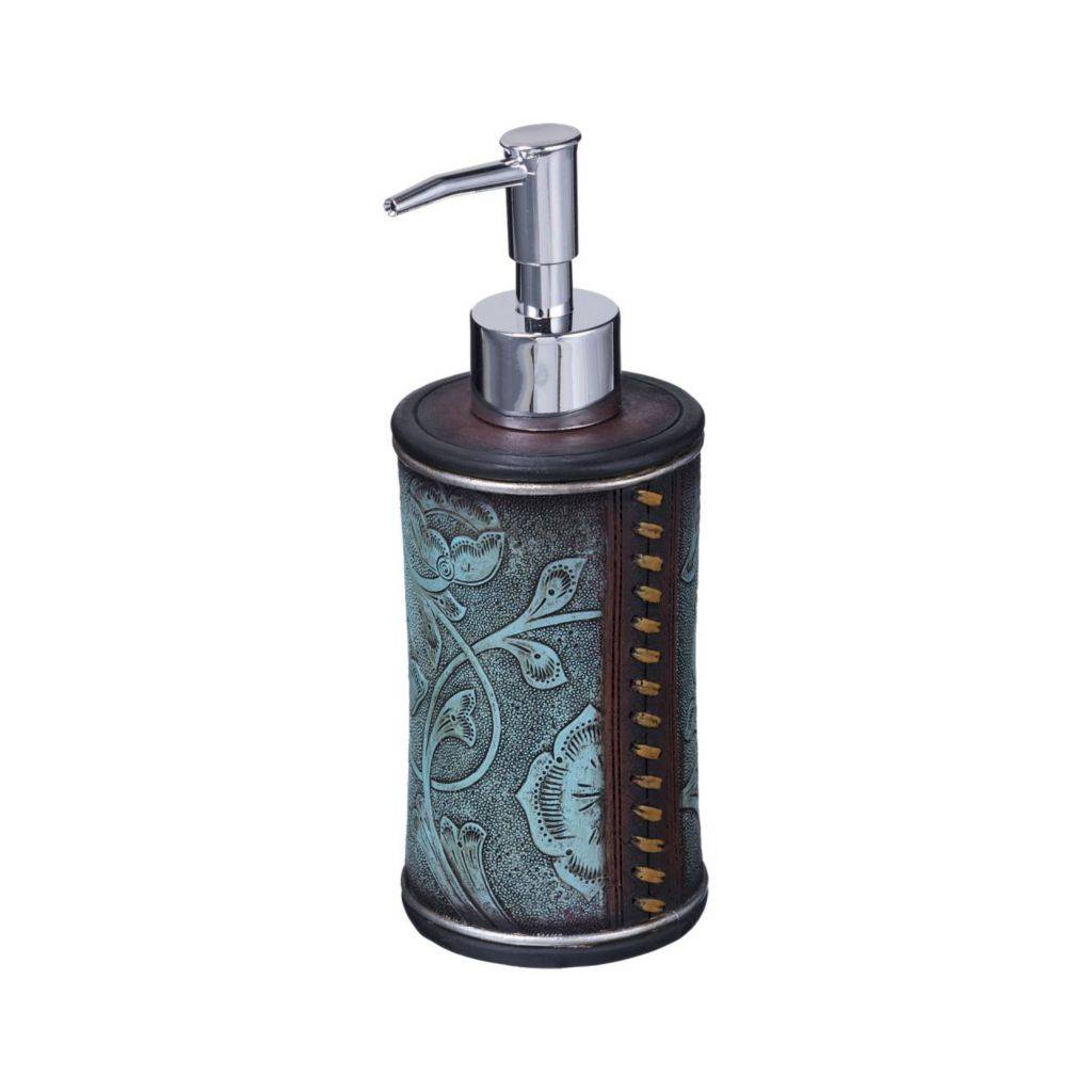 Soap Pump Turq Flower