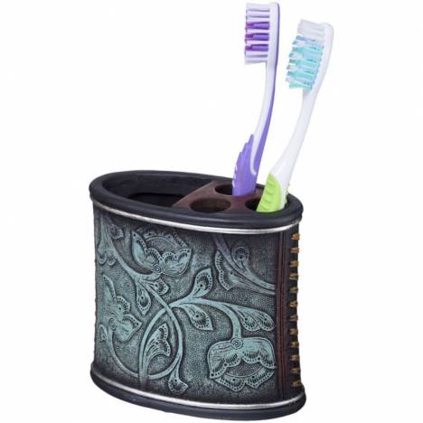 Toothbrush Holder Turq Flowers