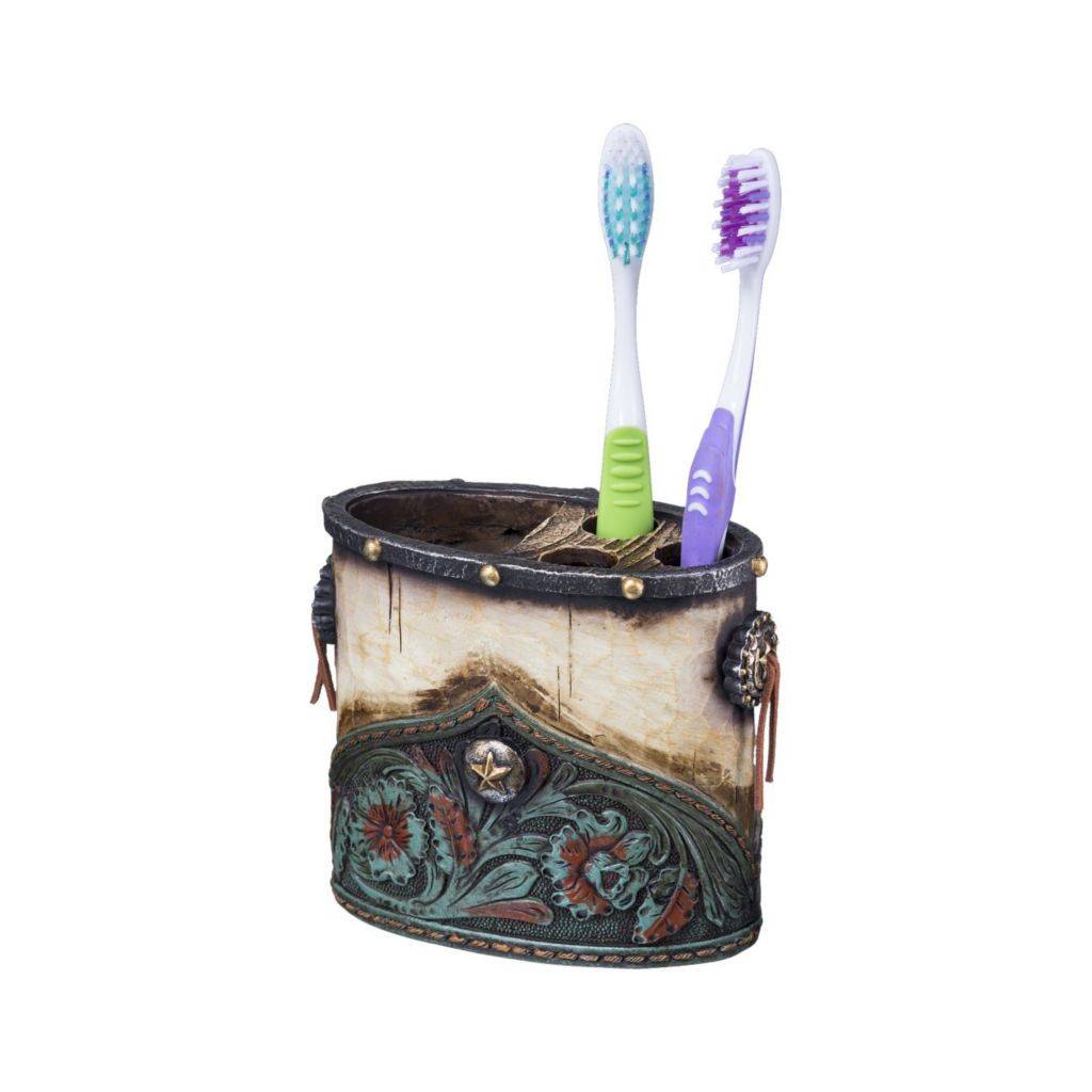 Toothbrush Holder Turq/Flowers