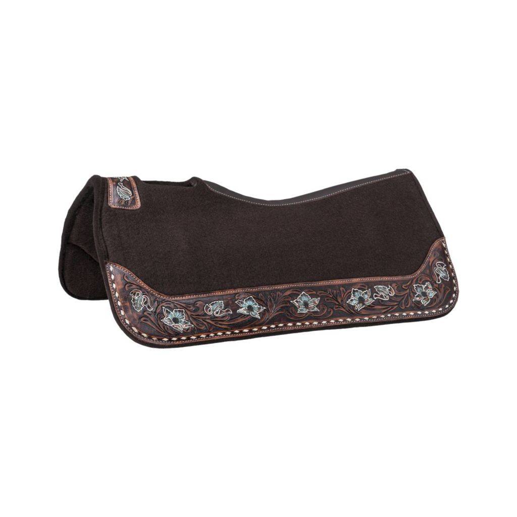 Tough1 Floral Tooled Contour Felt Saddle Pad