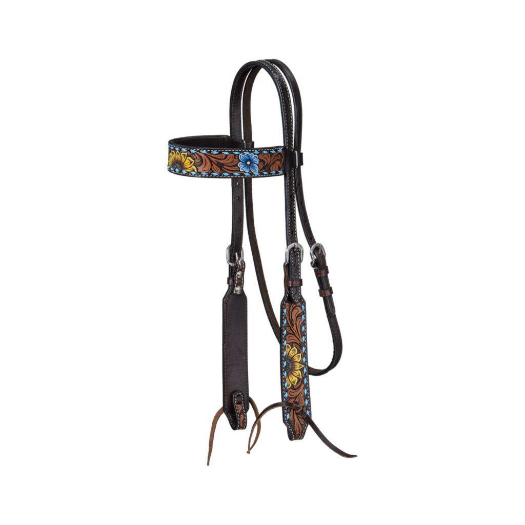 Tough1 Sunflower and Buckstitch Browband Headstall