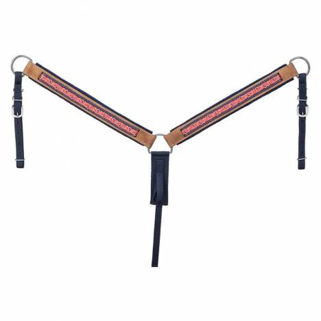 Tough1 Leather Print Web Overlay Breastcollar