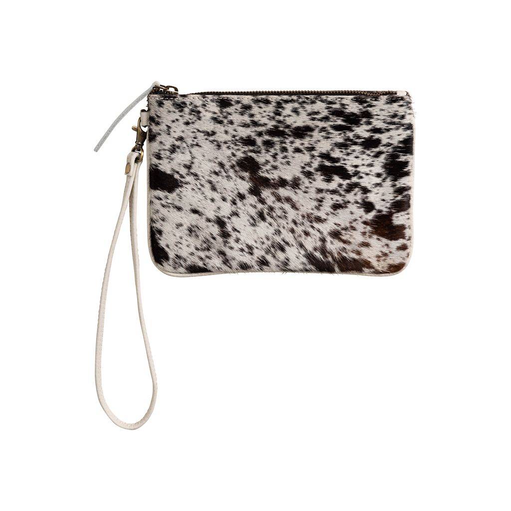 Huntly Equestrian Cowhide Wristlet Handbag