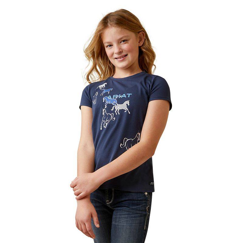 Ariat Youth Frolic S/S Tee XS Navy Eclipse