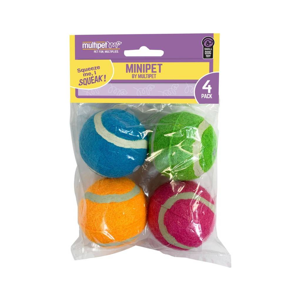 Multipet Minipet Squeaky Tennis Balls