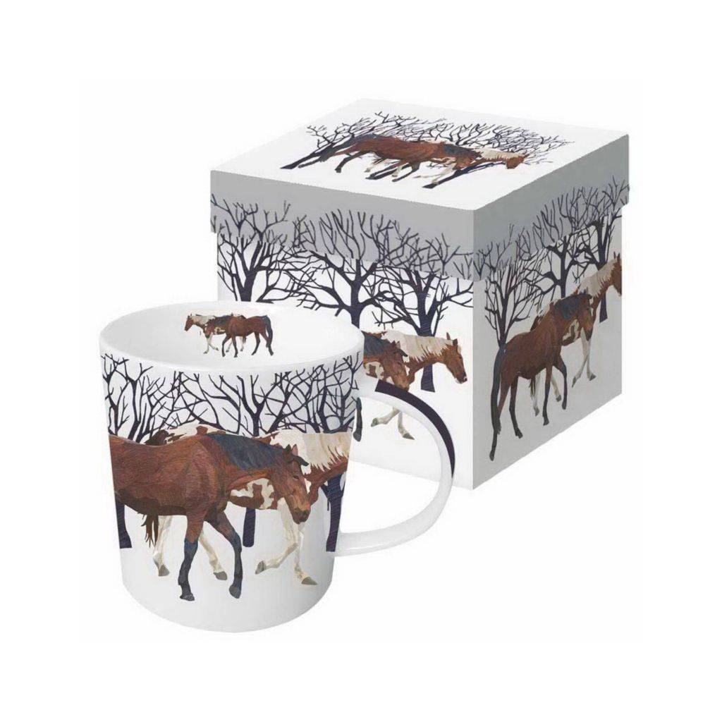 Horses In Winter Boxed Mug