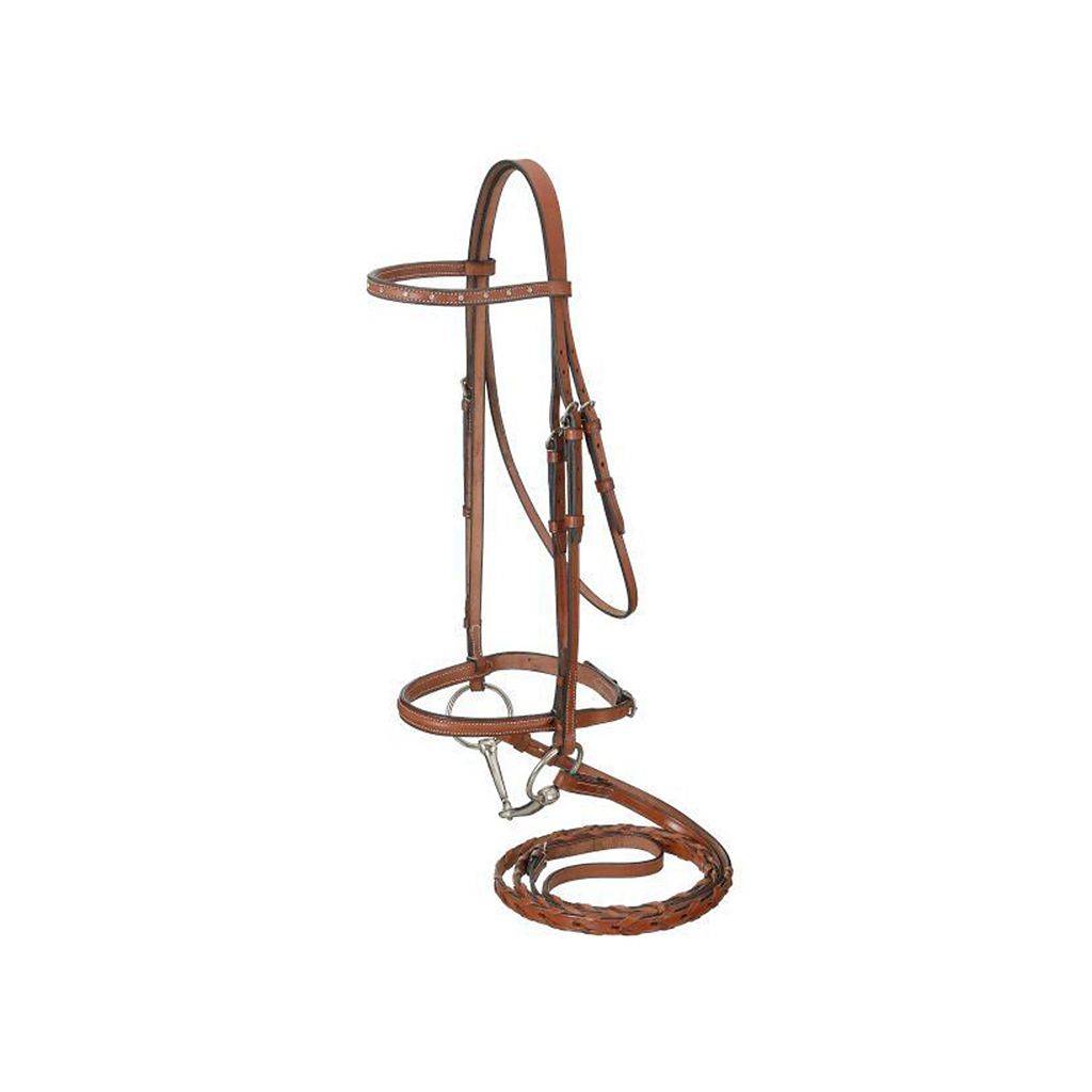 Raised Snaffle English Bridle With Spaced Stone Crystals