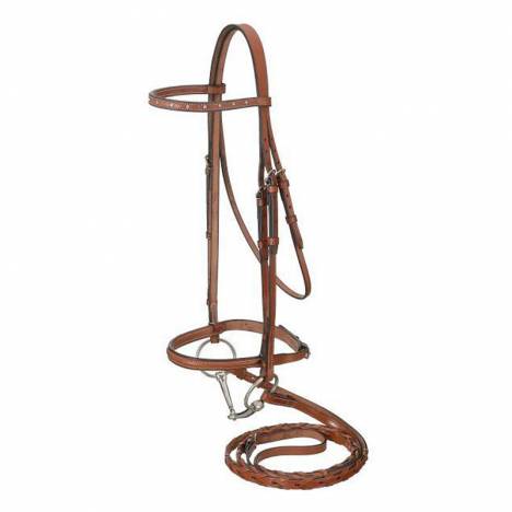 Raised Snaffle English Bridle With Spaced Stone Crystals