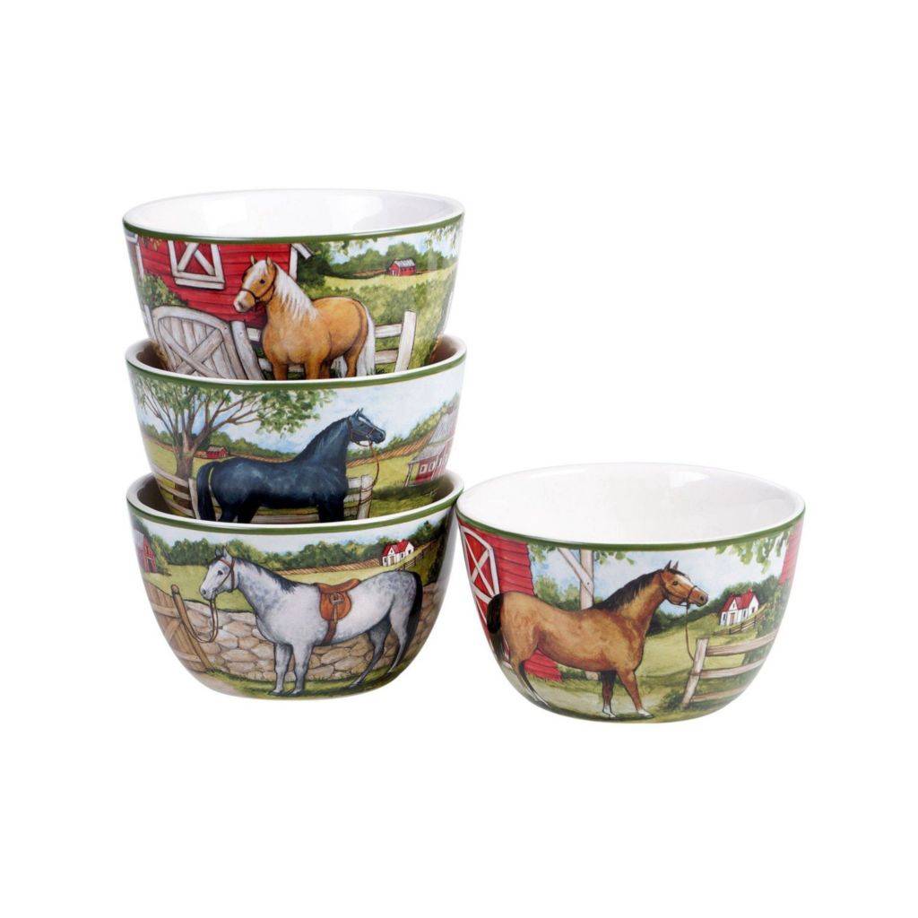 Summer Horse Dessert Bowls - Set of 4