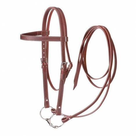 Tough-1 Western Leather Browband Draft Bridle