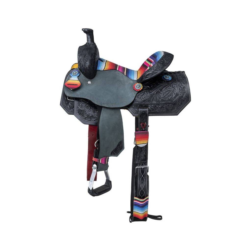 Silver Royal Serape Barrel Saddle Package