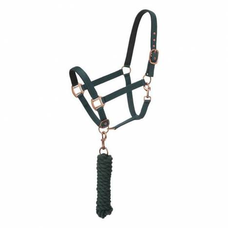 Tough1 Neoprene Padded Halter with Antique Hardware Lead Set