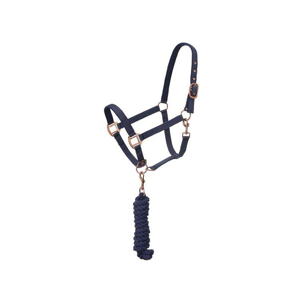 Tough1 Neoprene Padded Halter with Antique Hardware Lead Set