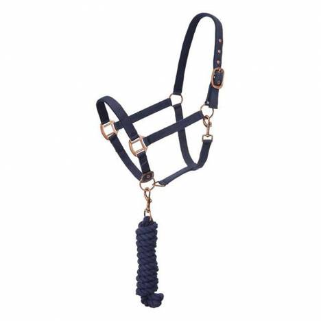 Tough1 Neoprene Padded Halter with Antique Hardware Lead Set