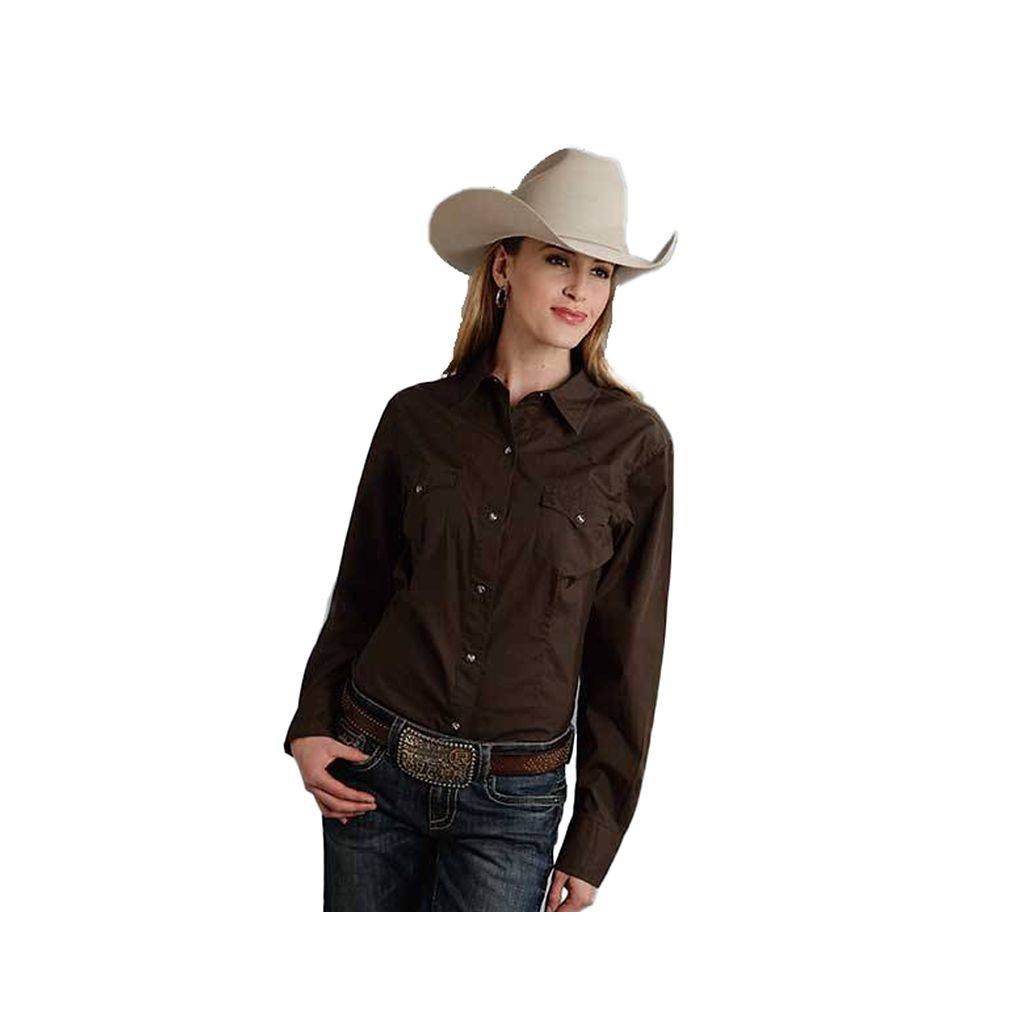 Roper Poplin Western Shirt - Ladies, Red