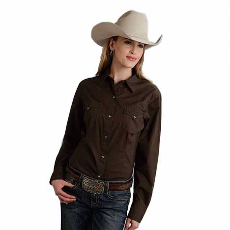 Roper Poplin Western Shirt - Ladies, Red