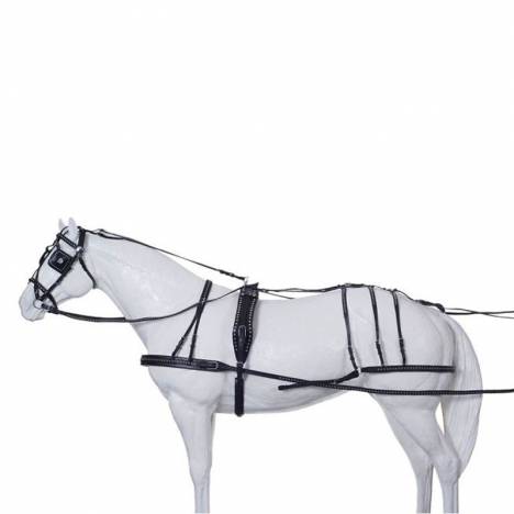 Tough1 Show Spotted Leather Driving Harness