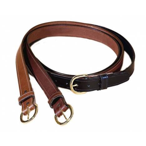 Tory Leather 1 1/4" Stitched Belt with Brass Buckle