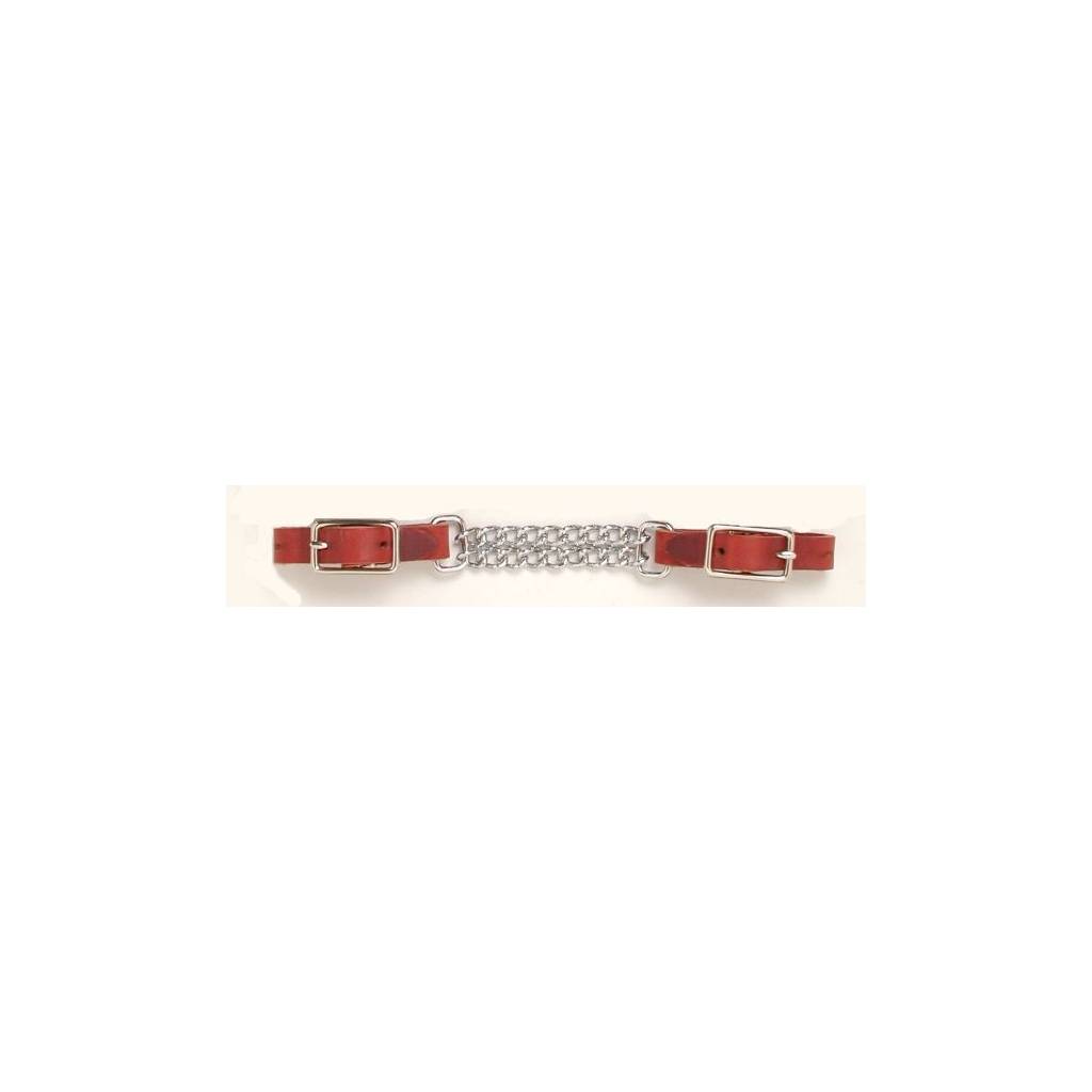 Royal King Double Chain Leather Curb Chain