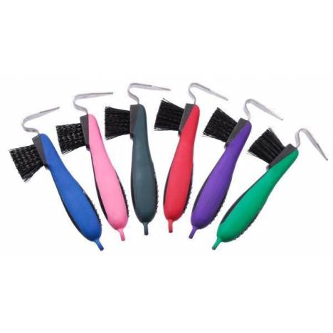 Tough1 Great Grips Hoof Pick with Brush - 6 Pack