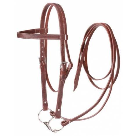 Tough1 Western Leather Browband Draft Bridle