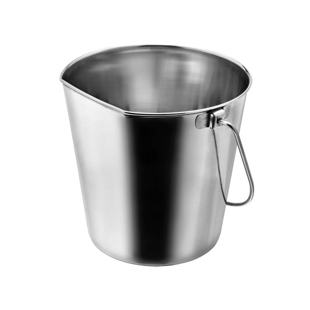 Indipets Flat-Sided Stainless Steel Pail