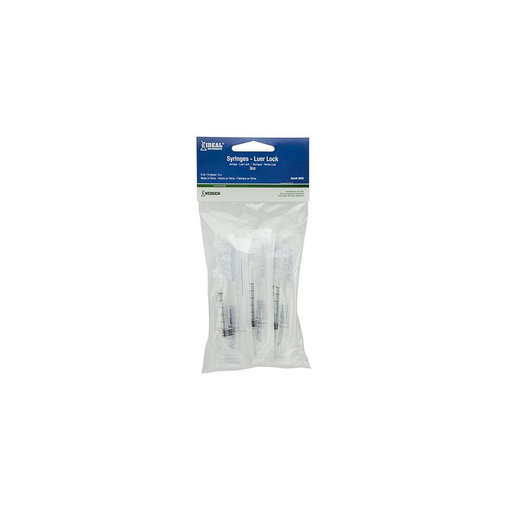 Ideal Disposable Luer Lock Syringe 6 Pack