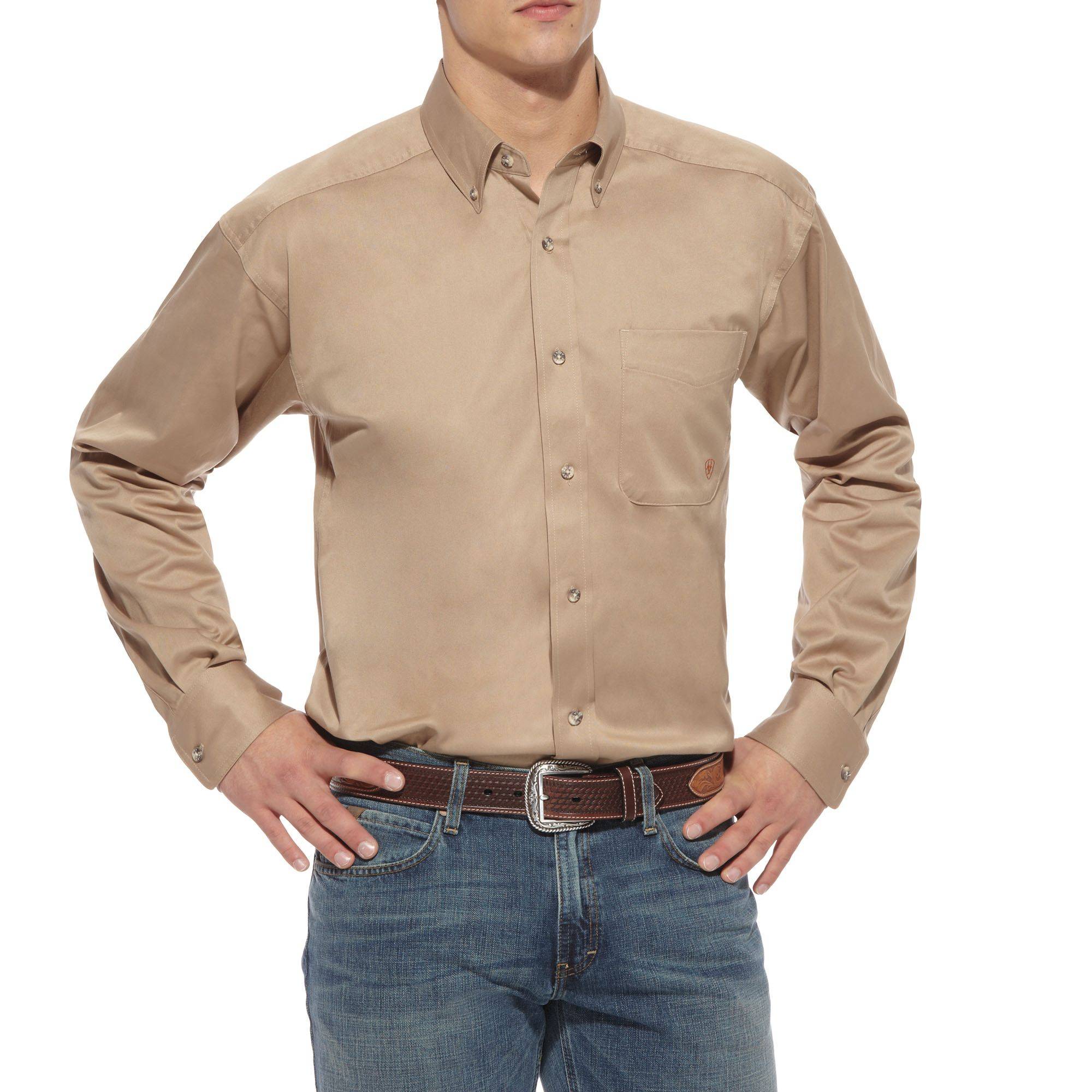 5-761383 Ariat Twill Shirt - Mens, White or Khaki sku 5-761383