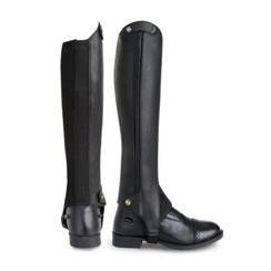 Ryda Gloss Top Ladies Black Leather Horse Riding Half Chaps Gaiters 15 Sizes 