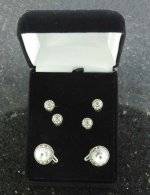 Finishing Touch Crystal Stone Shirt Studs & Cuff Links