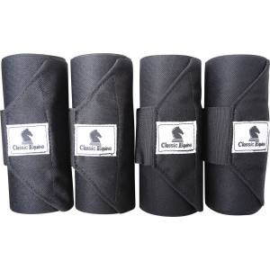 Classic Equine Standing Wrap Bandage - Black, Set of 4
