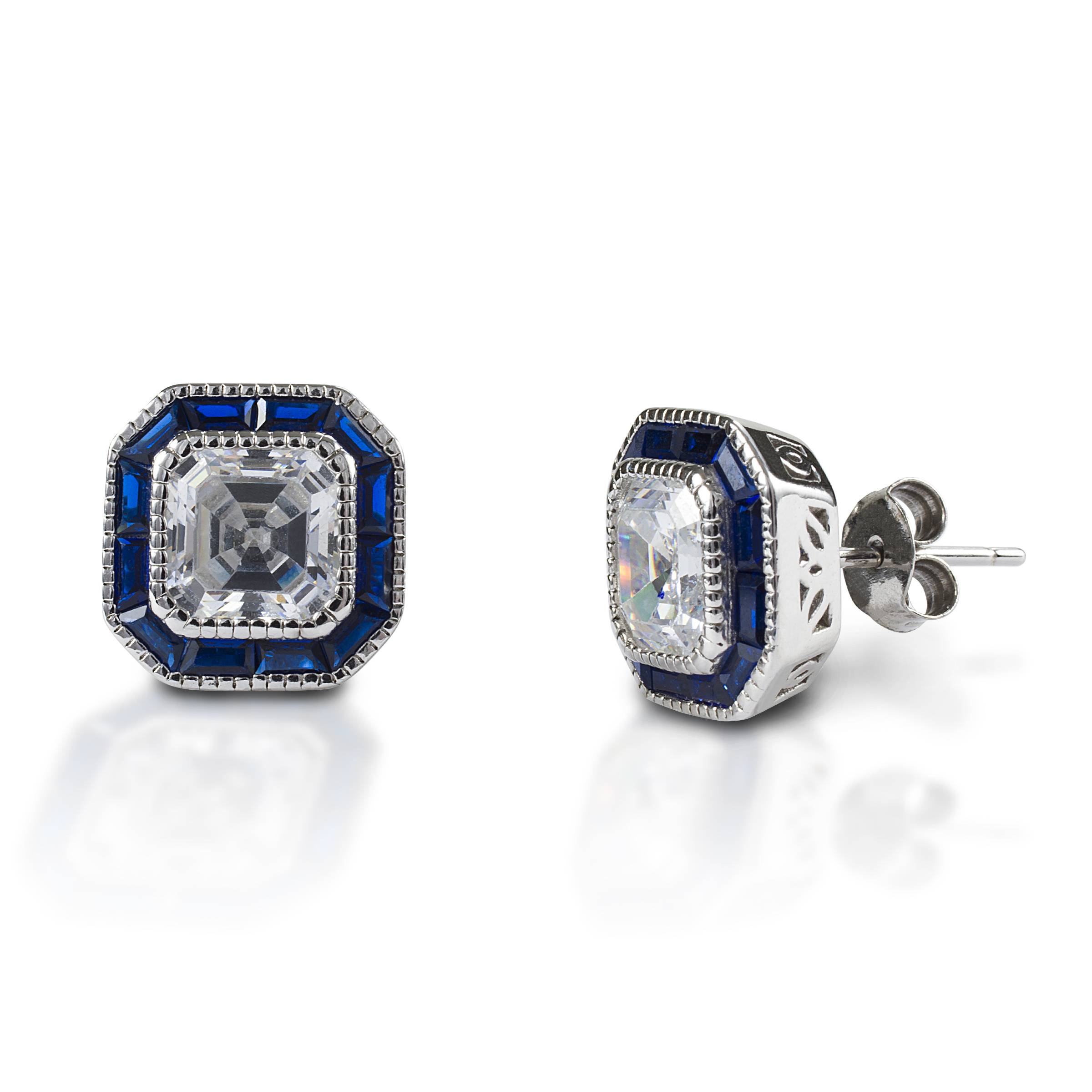 Kelly Herd Asscher Cut/Blue Spinel Earring