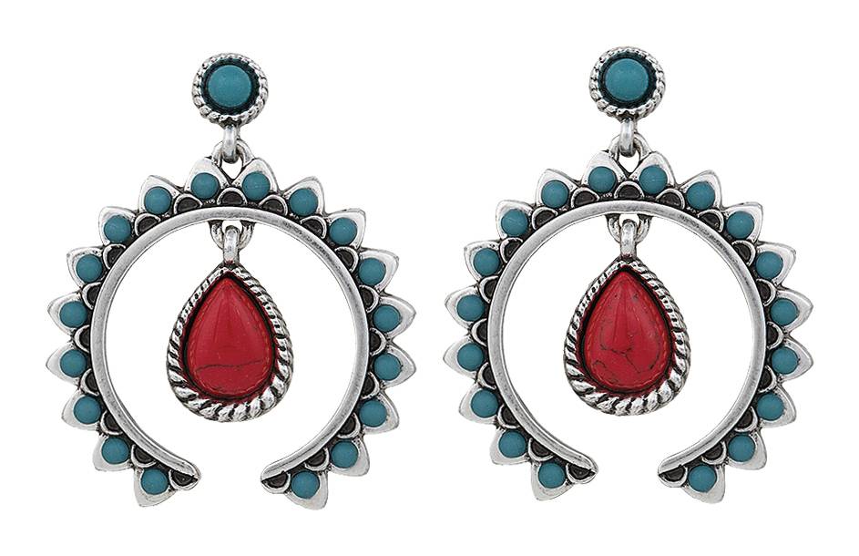 5-715146 Rock 47 Tribal Flair Red and Turquoise Squash Blos sku 5-715146