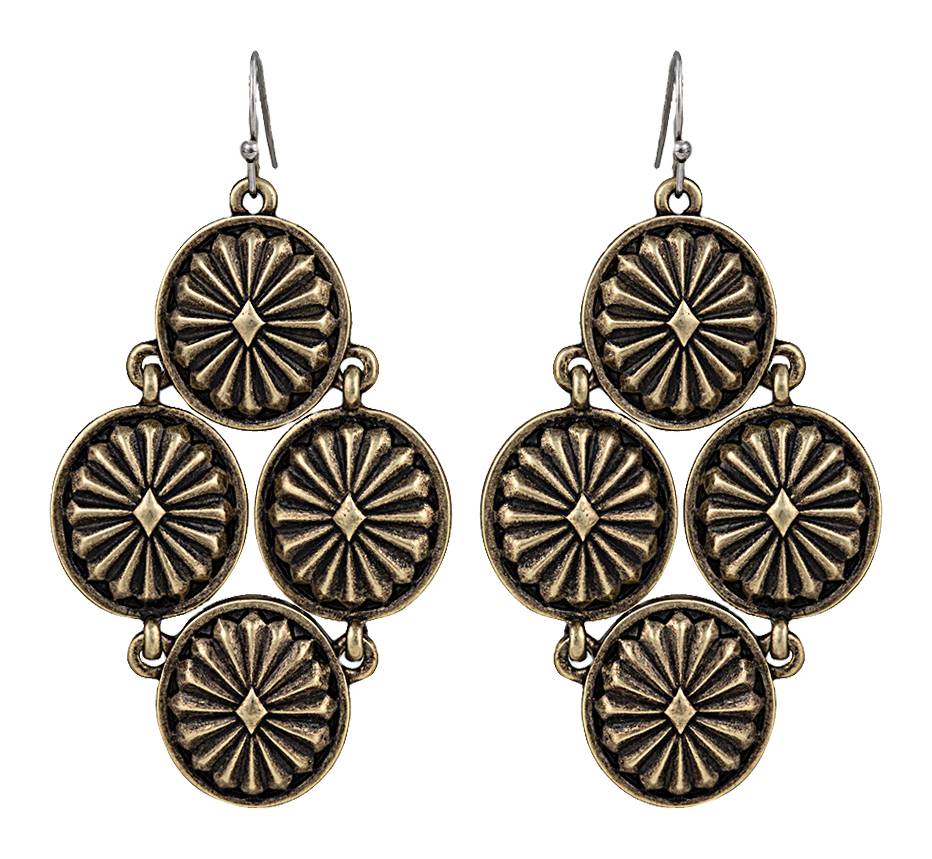 5-715162 Rock 47 Points of Aztec Starburst Cluster Earrings sku 5-715162