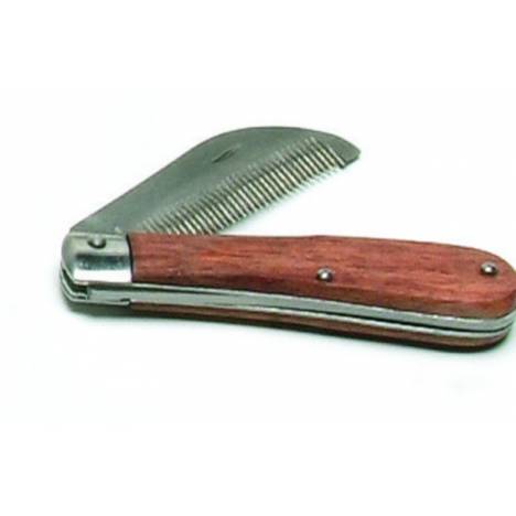 Folding Stripping Comb with Wood Handle