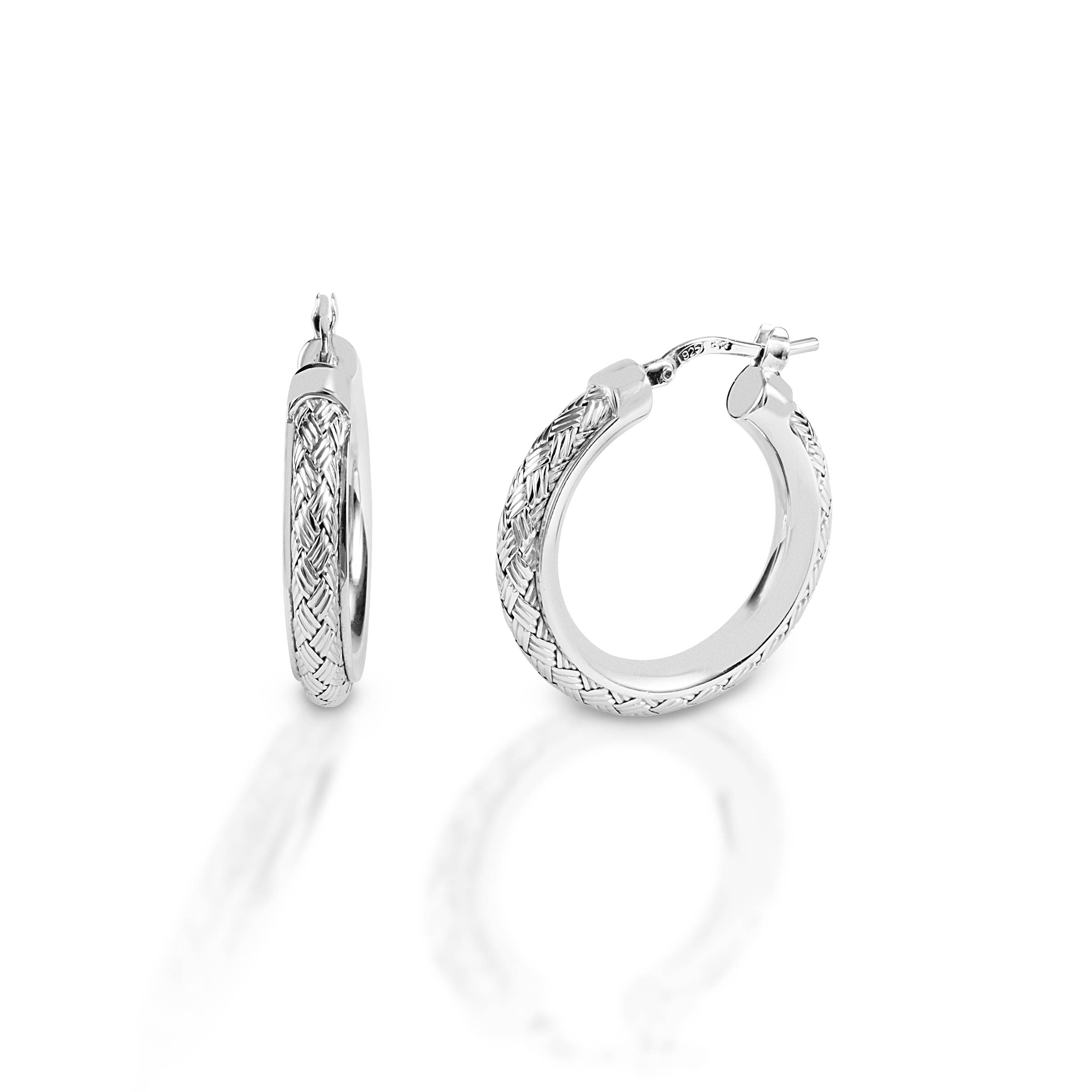 Kelly Herd Rope Channel Hoop Earring - Sterling Silver