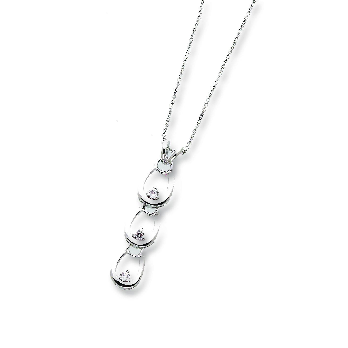 Kelley 3 Horseshoes Necklace with Clear Stones