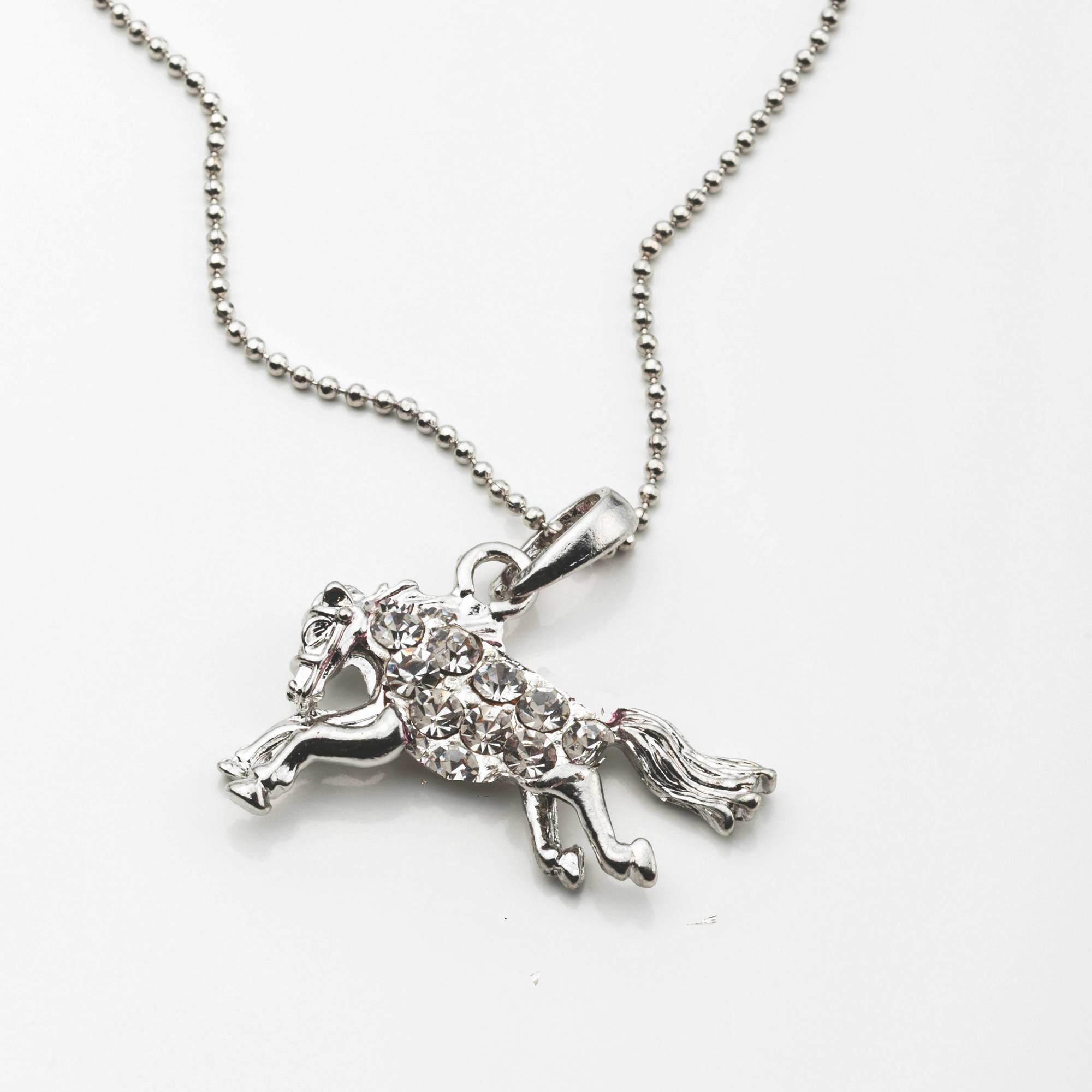 Kelley Running Horse with Rhinestones Necklace