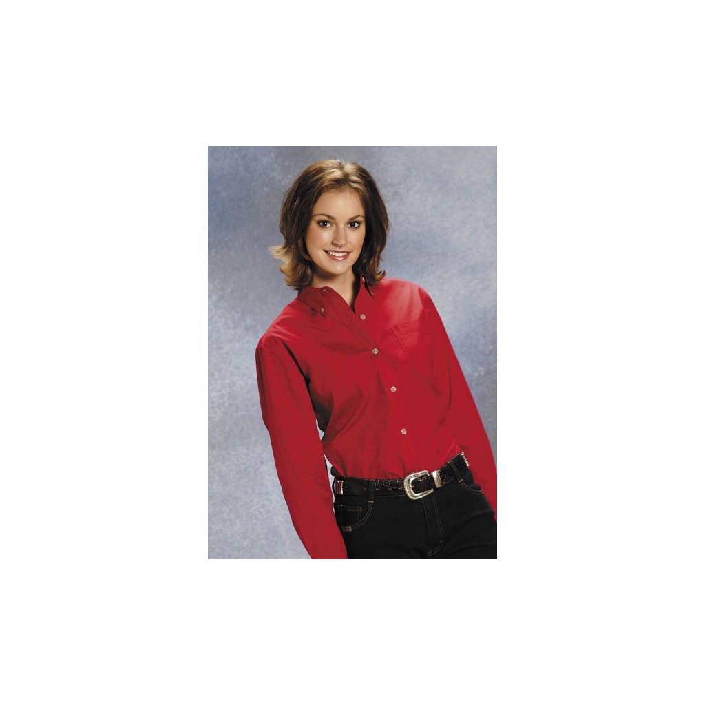 Roper Button Down Collar Western Shirt - Ladies, Red