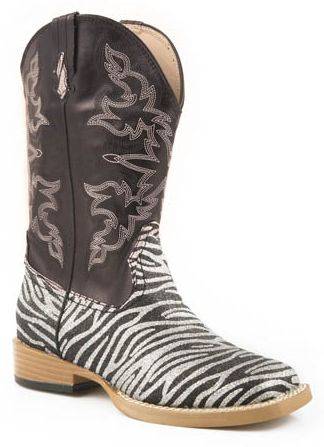 4-134376 Roper Faux Leather Glitter Print Boots - Girls sku 4-134376