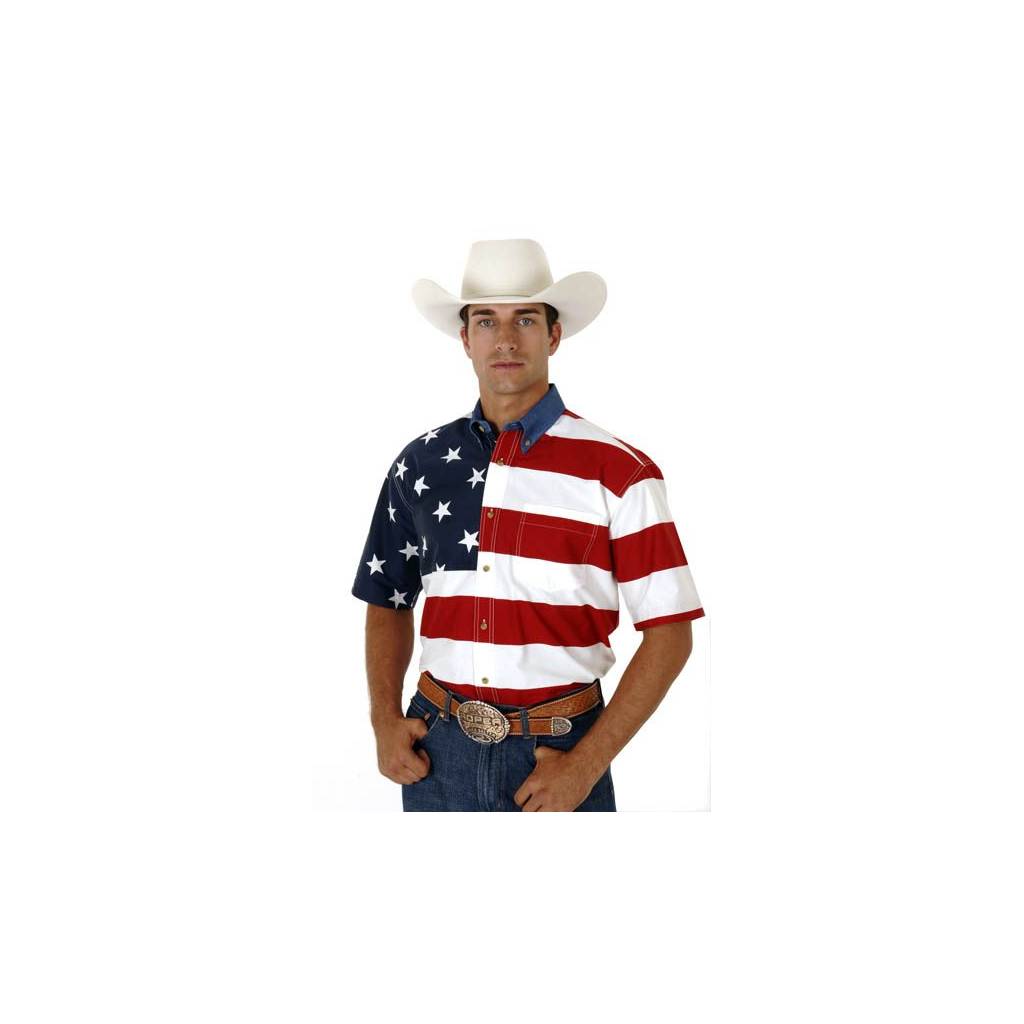 Roper American Flag Shirt - Mens, Short Sleeve