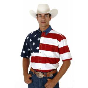 Roper American Flag Shirt - Mens, Short Sleeve