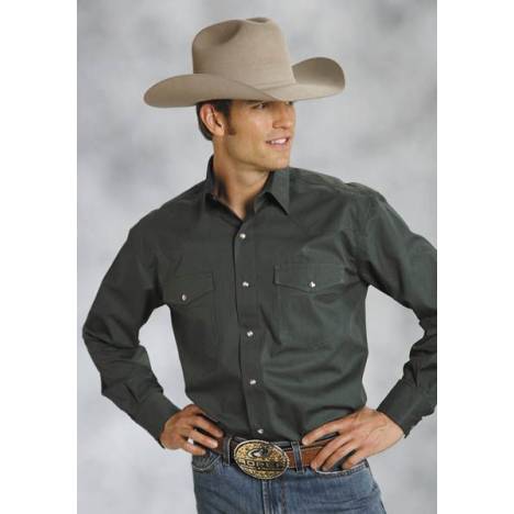 Roper Poplin Shirt - Mens, Long Sleeve, Green