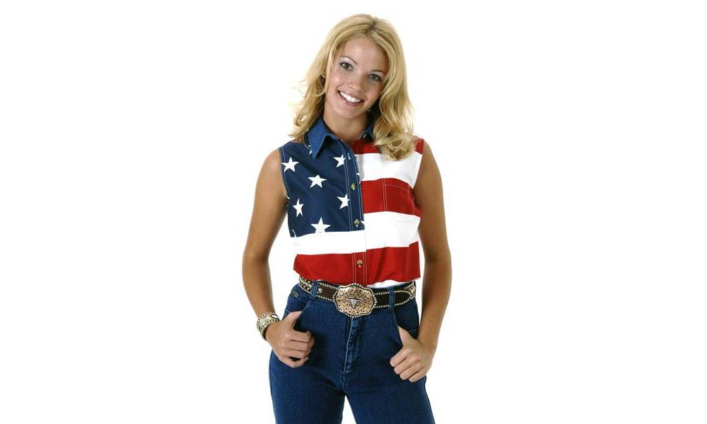 ladies american flag shirt