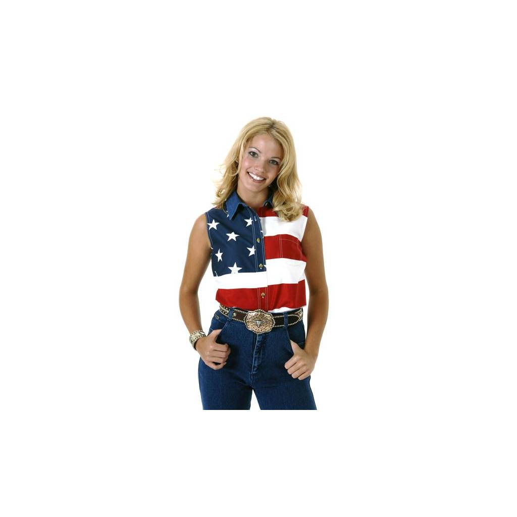 Roper USA Flag Shirt - Ladies, Sleeveless