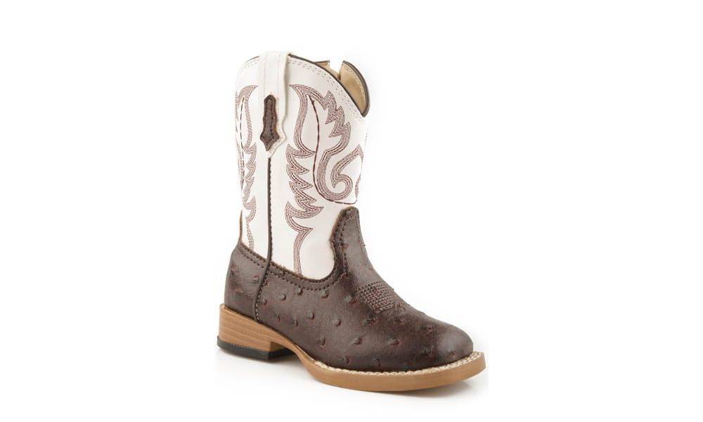 Roper Faux Leather Bumps Western Boots Infants, Brown