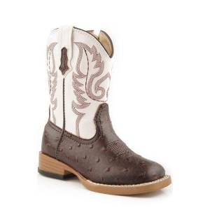 Roper Faux Leather Bumps Western Boots - Infants, Brown